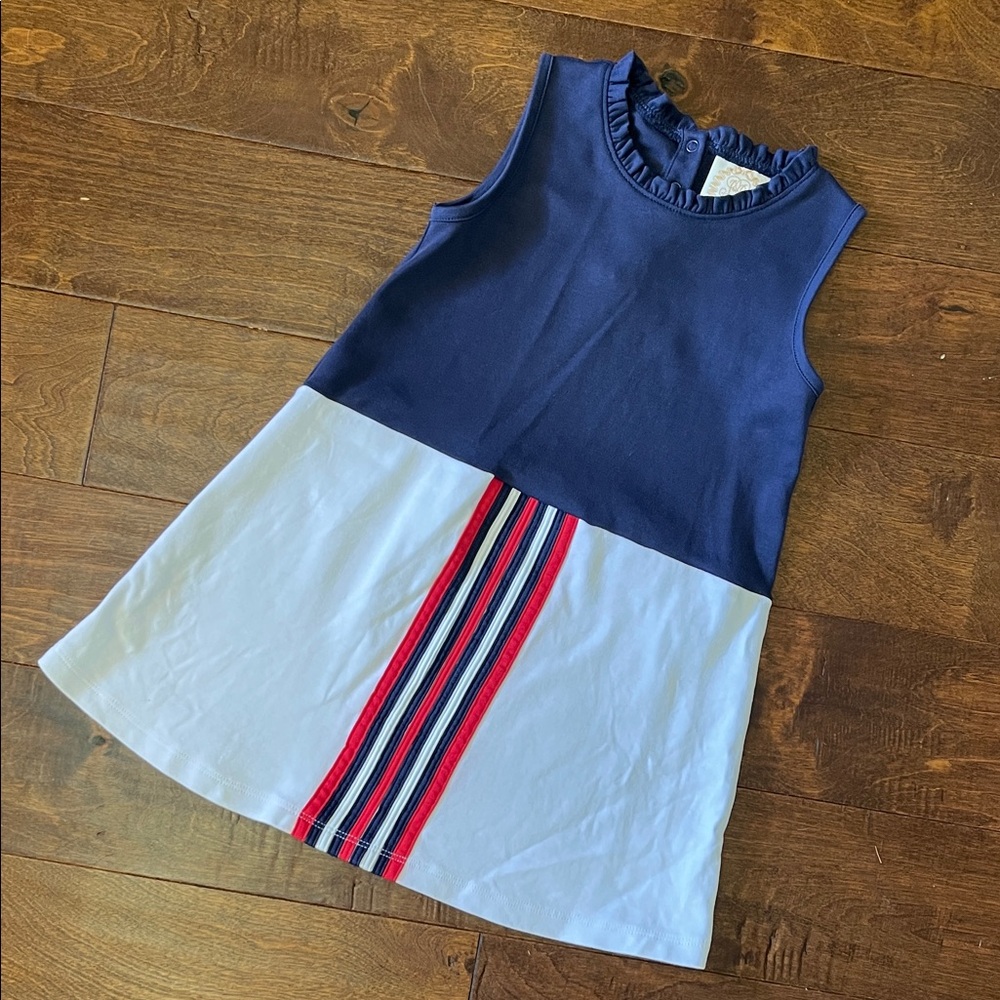 TBBC Girls Navy & White Stripe Accent Sundress- sz 6